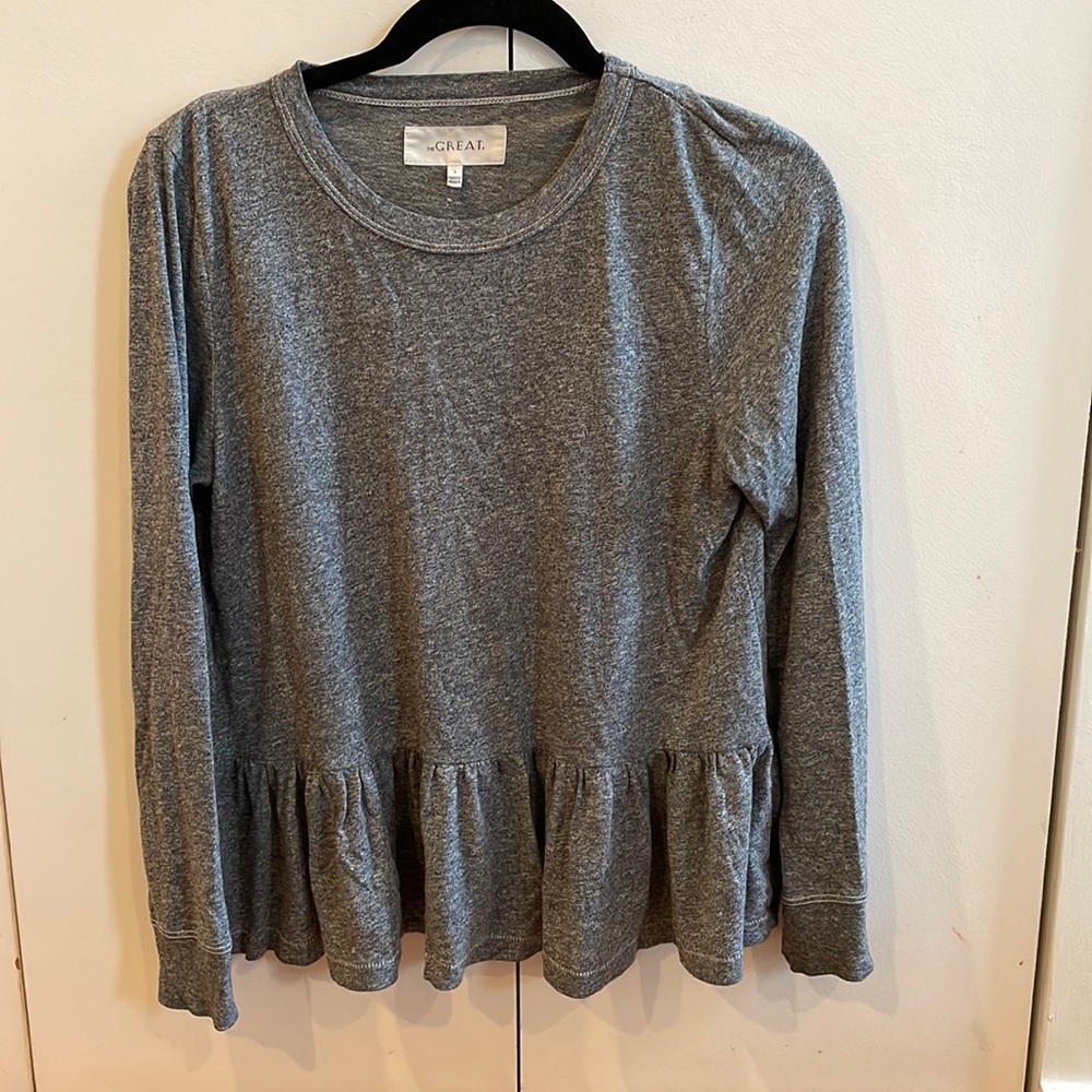 THE GREAT Peplum Hem LS Tee
